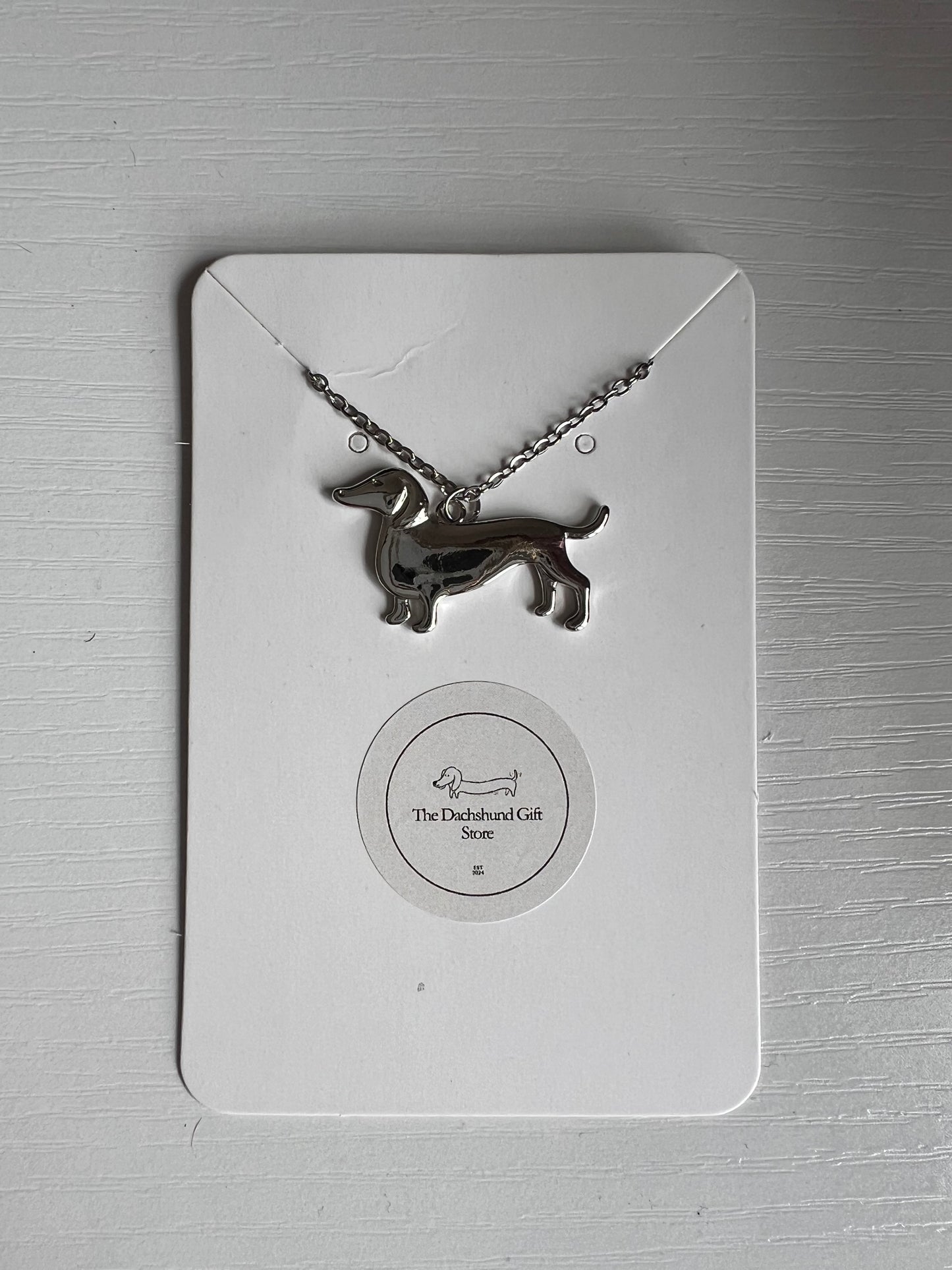 ON SALE!!! Silver coloured Dachshund necklace