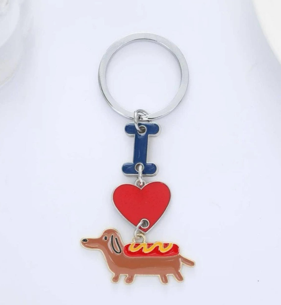 I heart sausage dogs keyring