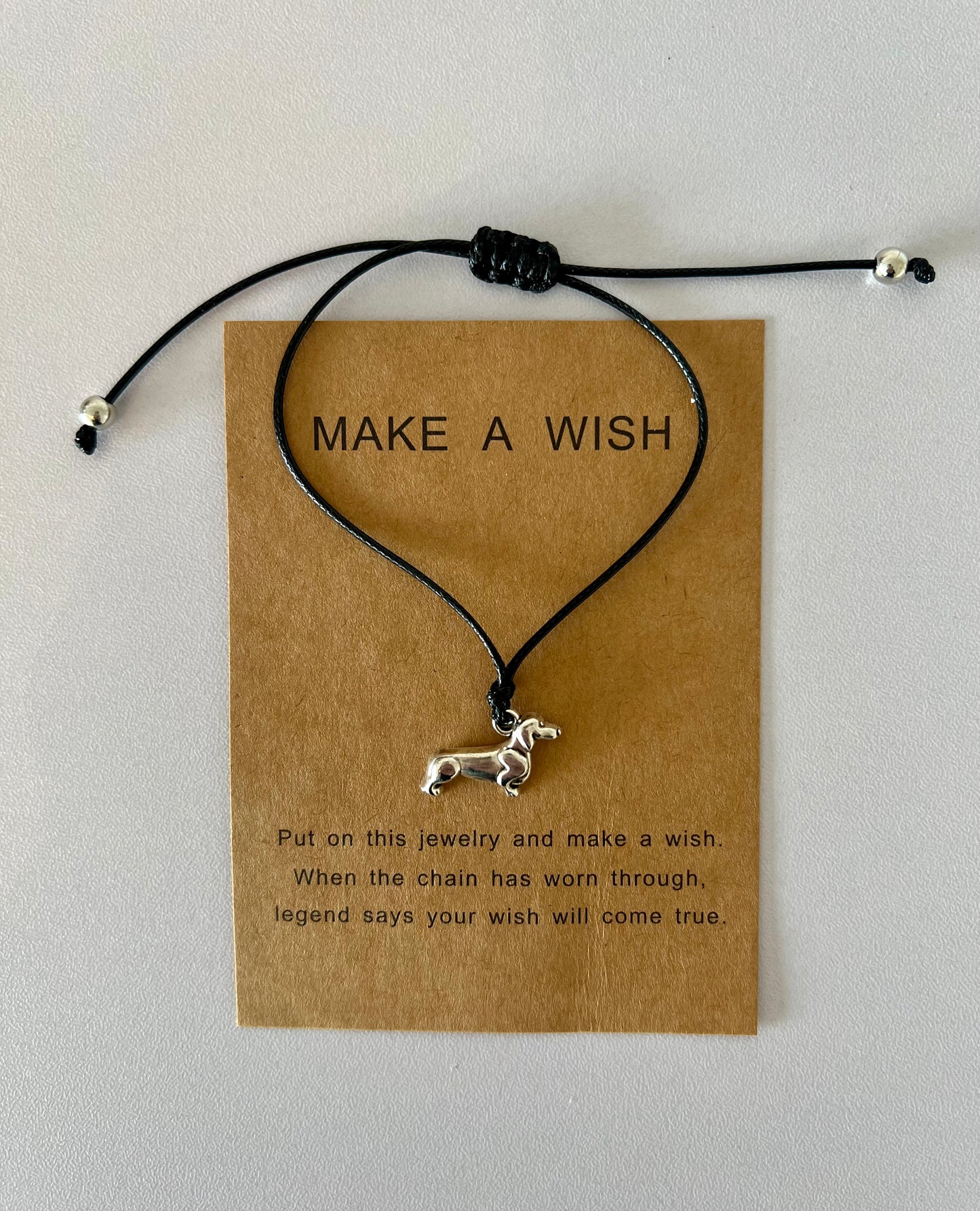 Black adjustable Dachshund bracelet