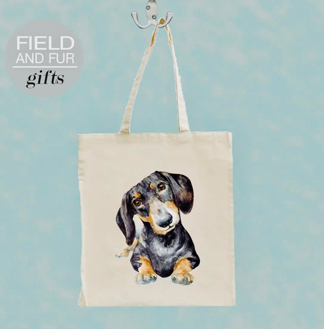 Black and tan Dachshund tote bag