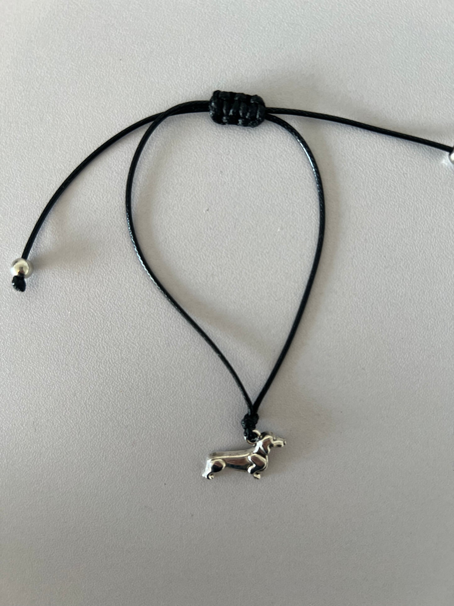 Black adjustable Dachshund bracelet