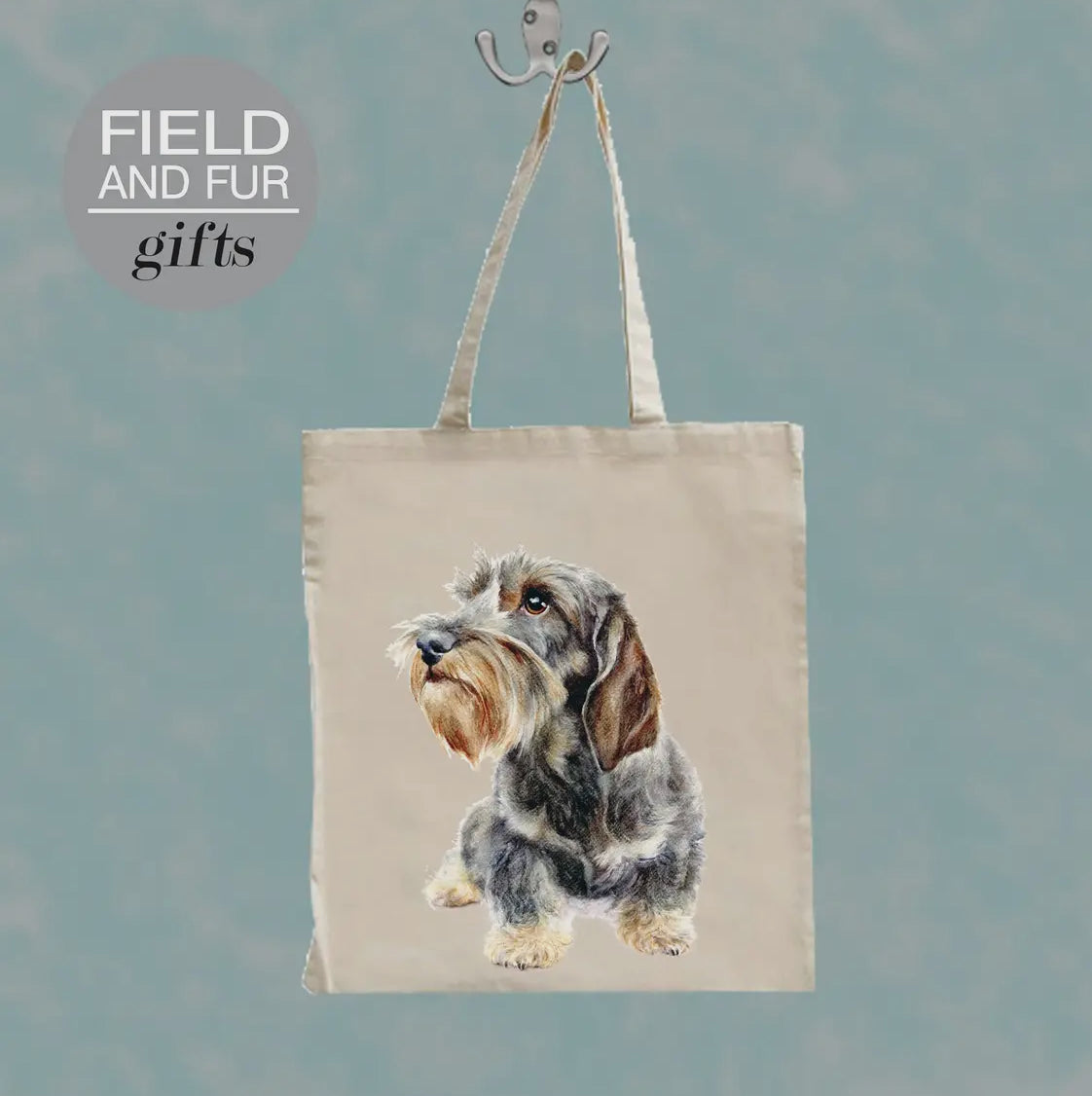 Wire haired Dachshund tote bag