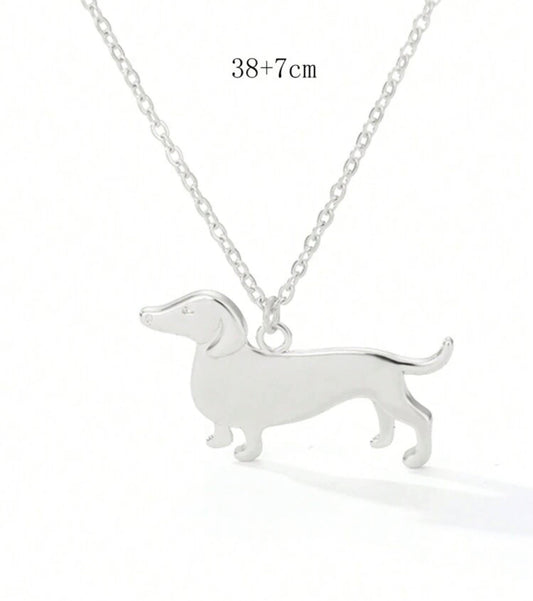 ON SALE!!! Silver coloured Dachshund necklace