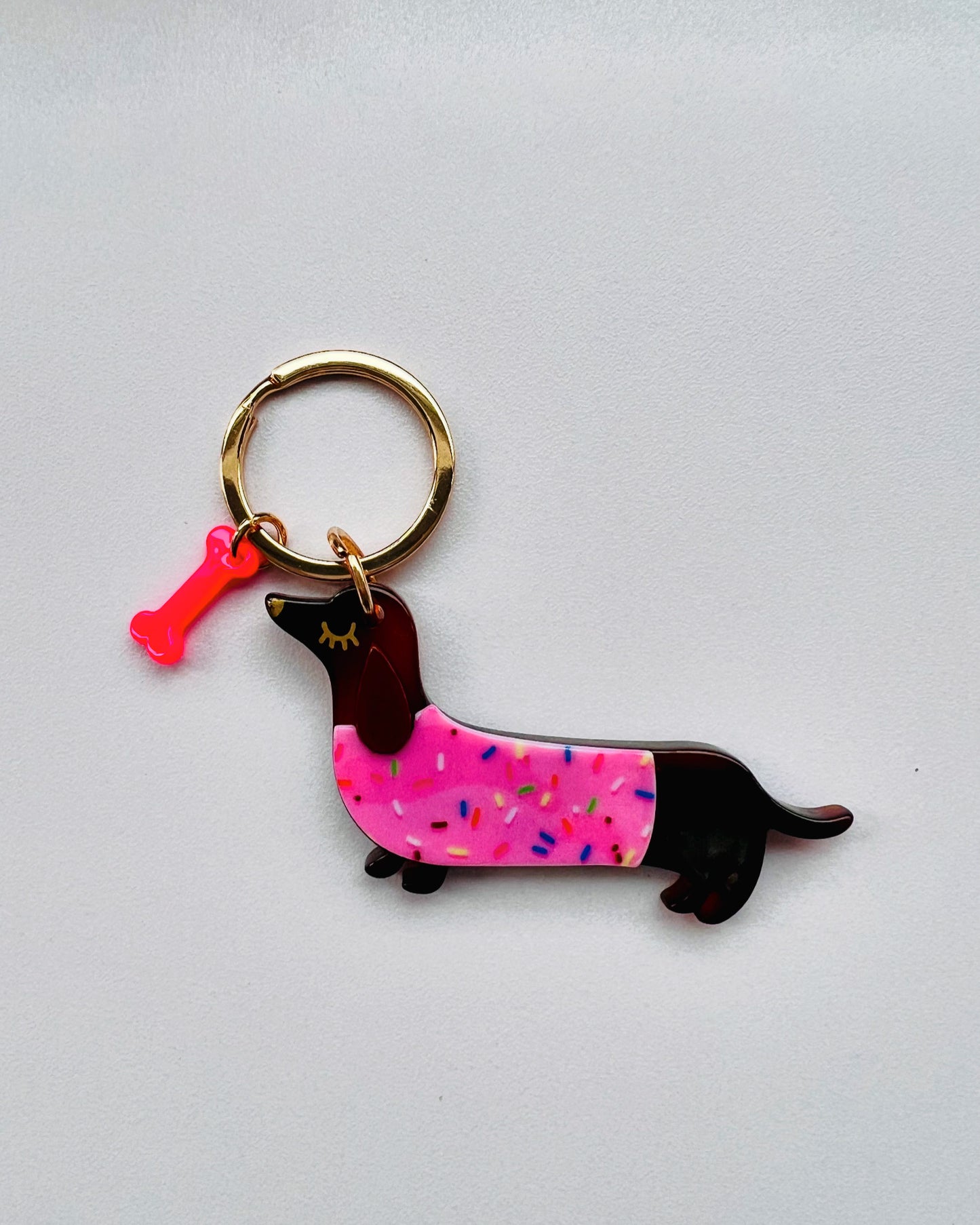 **ON SALE** Christmas wrapped Dachshund key ring