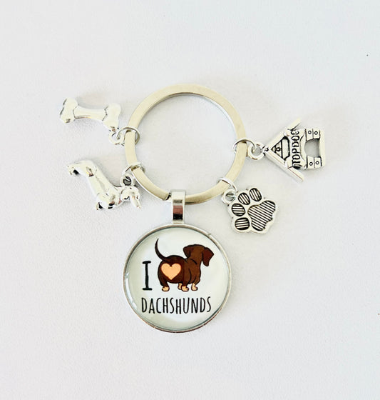I love Dachshunds keyring