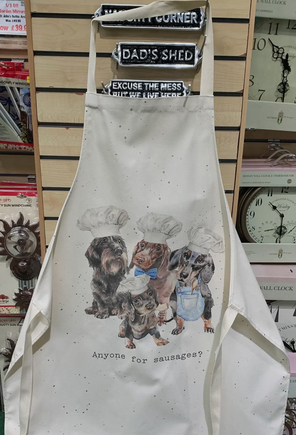 Anyone anyone for sausages Dachshund apron