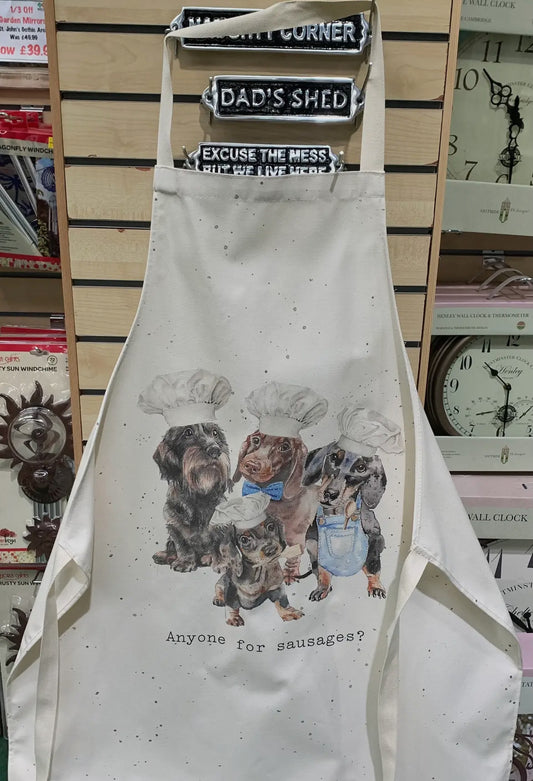 Anyone anyone for sausages Dachshund apron